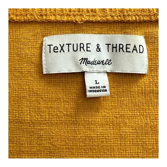 Madewell Texture & Thread Sleeveless Wrap Tie Top Mustard Yellow Linen Blend L - Picture 5 of 9